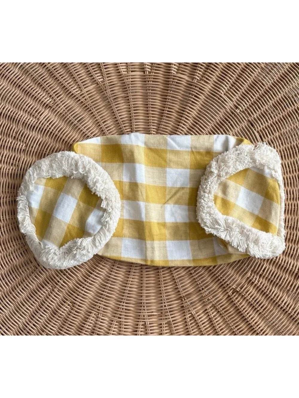 Serena & Lily Gingham Bolster Pillow Cover (SAMPLE/NO TAGS)(7”x20”)-Yellow